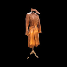 Load image into Gallery viewer, Vintage Leather Cape Coat Butterscotch Trench Spy