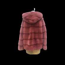 Load image into Gallery viewer, Pink Mauve Muted Mink Coat Bomber Hoodie Casual Elegant With Whole Mink Skins