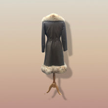 Load image into Gallery viewer, 70’s Leather Spotted Fox Fur Wrap Boho Princess Coat