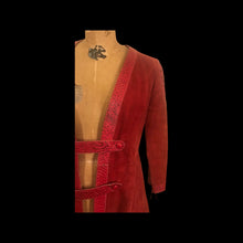 Load image into Gallery viewer, Italian Leather 70’s Red Suede and Snakeskin Coat