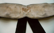 Load image into Gallery viewer, Jeweled Black Glam Suede Belt by HENRYKS BIJOUX Made in Austria Vintage 1980s Glam Swarovski Crystal Fits a waist from 23.5&quot; to 27.5&quot;