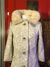 Load image into Gallery viewer, 60’s LIlli Ann Tapestry Brocade Coat with Mink Collar Wedding Holiday