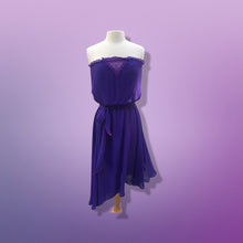 Load image into Gallery viewer, 70’s Purple Dress 3 Piece Belt Bolero I Magnin Chiffon Disco Studio 54