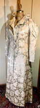 Load image into Gallery viewer, Vintage Ingrid Bergman Film Noir 1940's Heavy Silk Brocade Satin Fit Flare Opera Wedding Dress Dressing Kimono Asian Victorian Inspired
