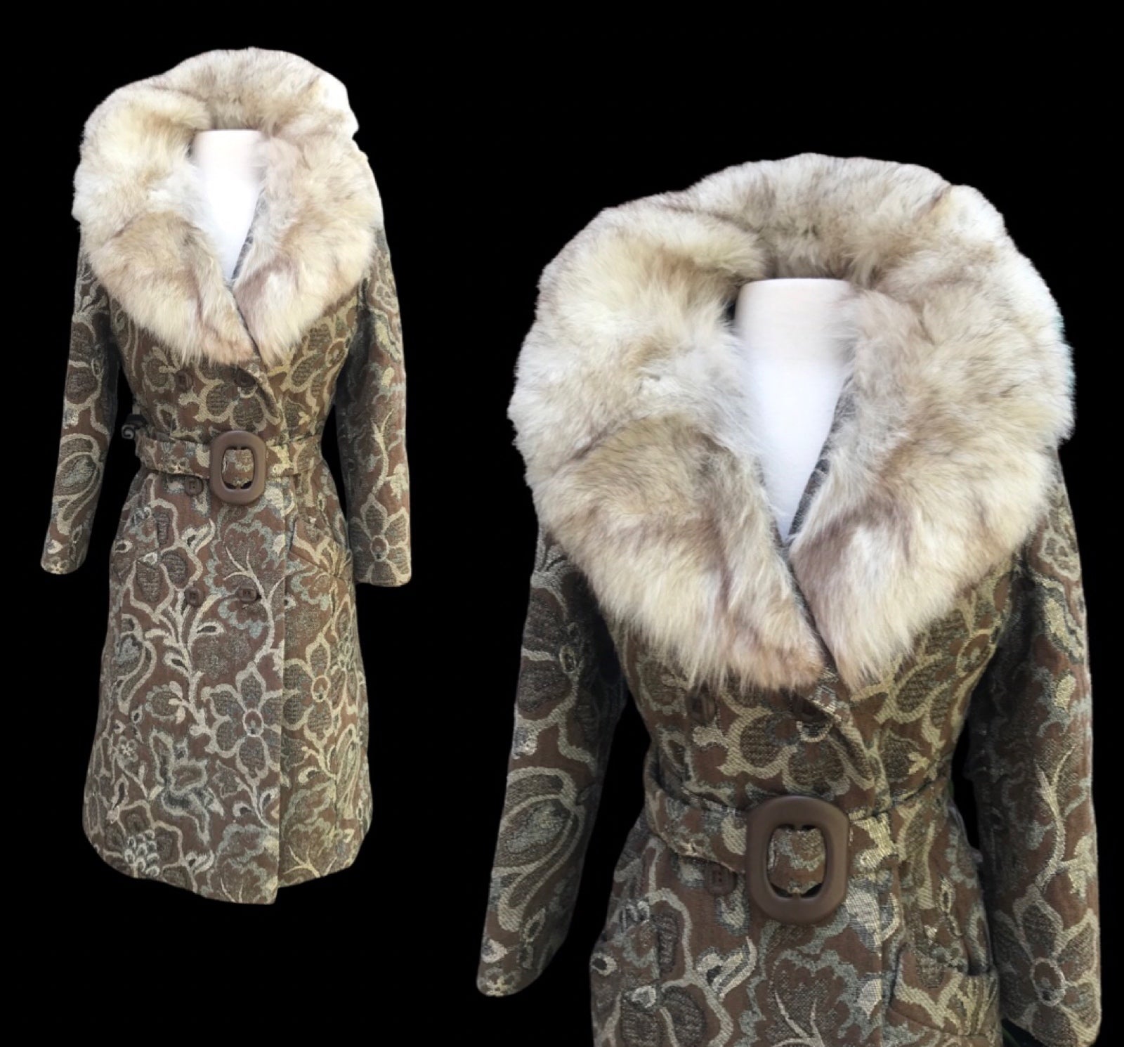 Fur Trim Tapestry Coat 