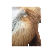 Load image into Gallery viewer, Deadstock Suede and Red Fox Fur Coat 70’s Fit Flare Wrap Style Rust Orangey Brown Color