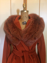 Load image into Gallery viewer, Lilli Ann Orange Coat Dyed Fox Fur Princess and Swing Style One Size Fits Most S/M/L