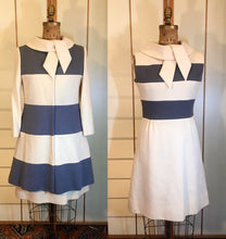 Load image into Gallery viewer, 60s Vintage Coat Dress Lilli Ann Mod Striped A Line Jackie Kennedy