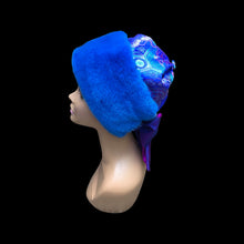 Load image into Gallery viewer, Cobalt Blue Silk and Mink Brocade Hat