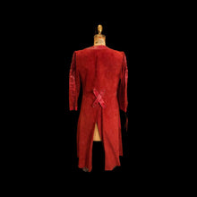 Load image into Gallery viewer, Italian Leather 70’s Red Suede and Snakeskin Coat
