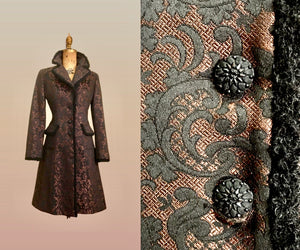 80s Lace Mesh Black Brown Steampunk Victorian Spring Light Coat