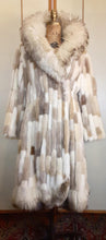 Load image into Gallery viewer, Women's Vintage Fur Coat- 70s Fur Patchwork Mink, Leather, Fox Fur Nature's Colors Mosaic Princess Ultra Warm Coat Long Rare