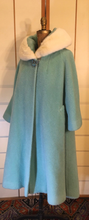 Load image into Gallery viewer, Vintage Women's Coat-Lilli Ann 60s Swing Mink Baby Blue Flexible Size Mad Men Betty Draper Mrs. Maisel