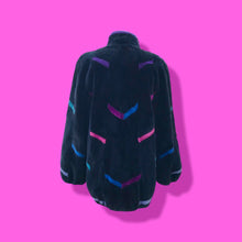 Load image into Gallery viewer, Zuki Luxury Sheared Beaver Purple Blue Black Fur Coat