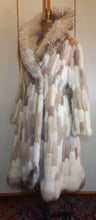 Load image into Gallery viewer, Women's Vintage Fur Coat- 70s Fur Patchwork Mink, Leather, Fox Fur Nature's Colors Mosaic Princess Ultra Warm Coat Long Rare