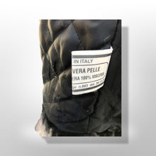 Load image into Gallery viewer, Coat Black Leather and Curly Lamb Fit and Flare Made in Italy