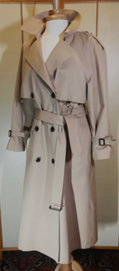 Trench Spy Coat Metal and Leather Hardware Detail, Couture M/L/XL Tan Beige "Burberry Sisal Stye"