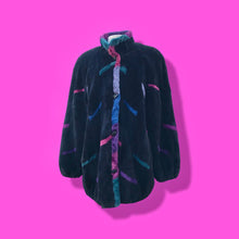 Load image into Gallery viewer, Zuki Luxury Sheared Beaver Purple Blue Black Fur Coat