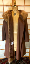 Load image into Gallery viewer, 50s Scallop Mink Swing Coat-- Hazel Mink Brown Wool Open Size 50s 60s Mod S/M/L Jackie Kennedy