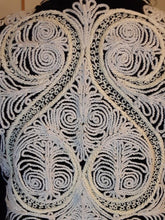 Load image into Gallery viewer, Vintage Women's Velvet Embroidered Jacket Top Intricate Black and White Top Exotic Ethnic
