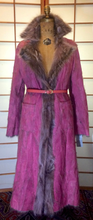 Load image into Gallery viewer, Reversible Pink Suede Fur Coat -Magenta Genuine Made In Paris, DEADSTOCK M/L Penny Lane Made in Paris Afghan Almost Famous