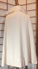 Load image into Gallery viewer, 60s Mod Cream Poncho Cape with Matching Belt Double Breasted Wool, Matching Mod Belt, Free Size Mad Men