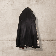 Load image into Gallery viewer, 60’s 70’s Tapestry Carpet Floral Mongolian Curly Lamb Black and White Coat Deadstock New With Tags Princess Afghan