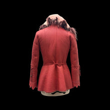 Load image into Gallery viewer, Vintage 70s-90s Leather Shearling Fox Fur Pink Red Short Jacket Coat Made in Turkey