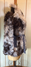 Load image into Gallery viewer, 70s Mongolian Curly Lamb and and Suede Grey Black and White Hippy Chic Penny Lane Coat S/M