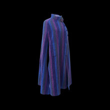 Load image into Gallery viewer, Vintage 60’s 70’s Wool Cape in Purple, Blue, Magenta Long Poncho