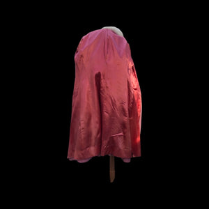 Pink Mauve Fox fur Trim 60s Coat