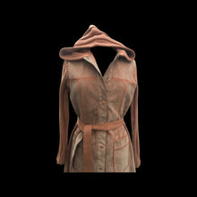 Load image into Gallery viewer, 70’s Suede Sweater Hooded Knit Camel Light Coat