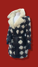 Load image into Gallery viewer, 60’s 70’s “Chess Board” Mosaic Intarsia Patchwork Mink Coat Leather Coat