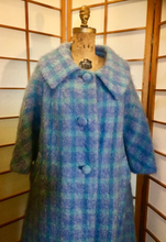 Load image into Gallery viewer, Lilli Ann Swing Plaid Coat Pendleton Blue/Purple/Mohair Wool Swing Coat Vintage 50's 60's