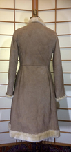 Load image into Gallery viewer, Embroidered Suede Shearling Coat Afghan Sheepskin Leather Camel Coat Penny Lane Almost Famous Coat M/L