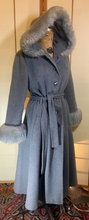 Load image into Gallery viewer, Gray 70s Hooded Princess Fit and Flare Coat S/M