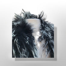 Load image into Gallery viewer, Coat Black Leather and Curly Lamb Fit and Flare Made in Italy