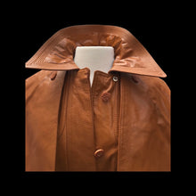 Load image into Gallery viewer, Vintage Leather Cape Coat Butterscotch Trench Spy
