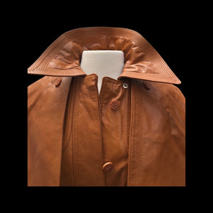 Vintage Leather Cape Coat Butterscotch Trench Spy