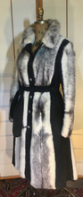 Load image into Gallery viewer, Cross Mink Black Suede Leather Trench Russian Princess Fit and Flare Made in Germany 60's 70s S/M