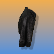 Load image into Gallery viewer, 70’s 80’s Vintage Black Suede Coat Mongolian Curly Lamb Penny Lane Boho Long