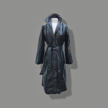 Load image into Gallery viewer, Black Montgomery Ward Leather Spy Trench with Suede Inserts