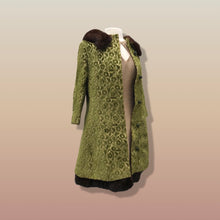 Load image into Gallery viewer, 60’s Vintage LIlli Ann Coat Dress Set Green Tapestry and Raw Silk Brocade