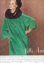 Load image into Gallery viewer, Vintage Women's Coat- 60s Lilli Ann Emerald Green Mink Wool Swing Coat One Size Fits All Mad Men