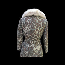 Load image into Gallery viewer, 60’s Tapestry Coat with Fox Fur Trim Carpet Brocade Wool