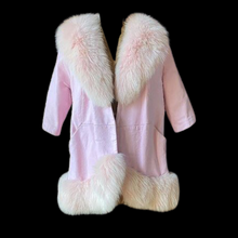 Load image into Gallery viewer, 60s Pink Leather and Fox Fur Coat “Throw and Go” Swing