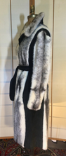 Load image into Gallery viewer, Cross Mink Black Suede Leather Trench Russian Princess Fit and Flare Made in Germany 60's 70s S/M
