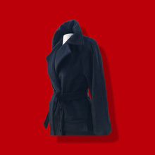 Load image into Gallery viewer, Black Lilli Ann Wool Double Breasted Basic Black Belt Coat