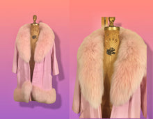 Load image into Gallery viewer, 60s Pink Leather and Fox Fur Coat “Throw and Go” Swing