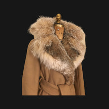 Load image into Gallery viewer, 70’s Vintage Calvin Klein Camel Wool Cashmere Blend Coyote Fox Ombré Minimal Career Night Out Versatile Wrap Coat Princess